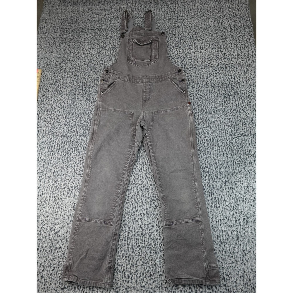 Dovetail Freshley Overalls Womens 12 Gray Double Knee Canvas Workwear